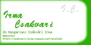 irma csakvari business card